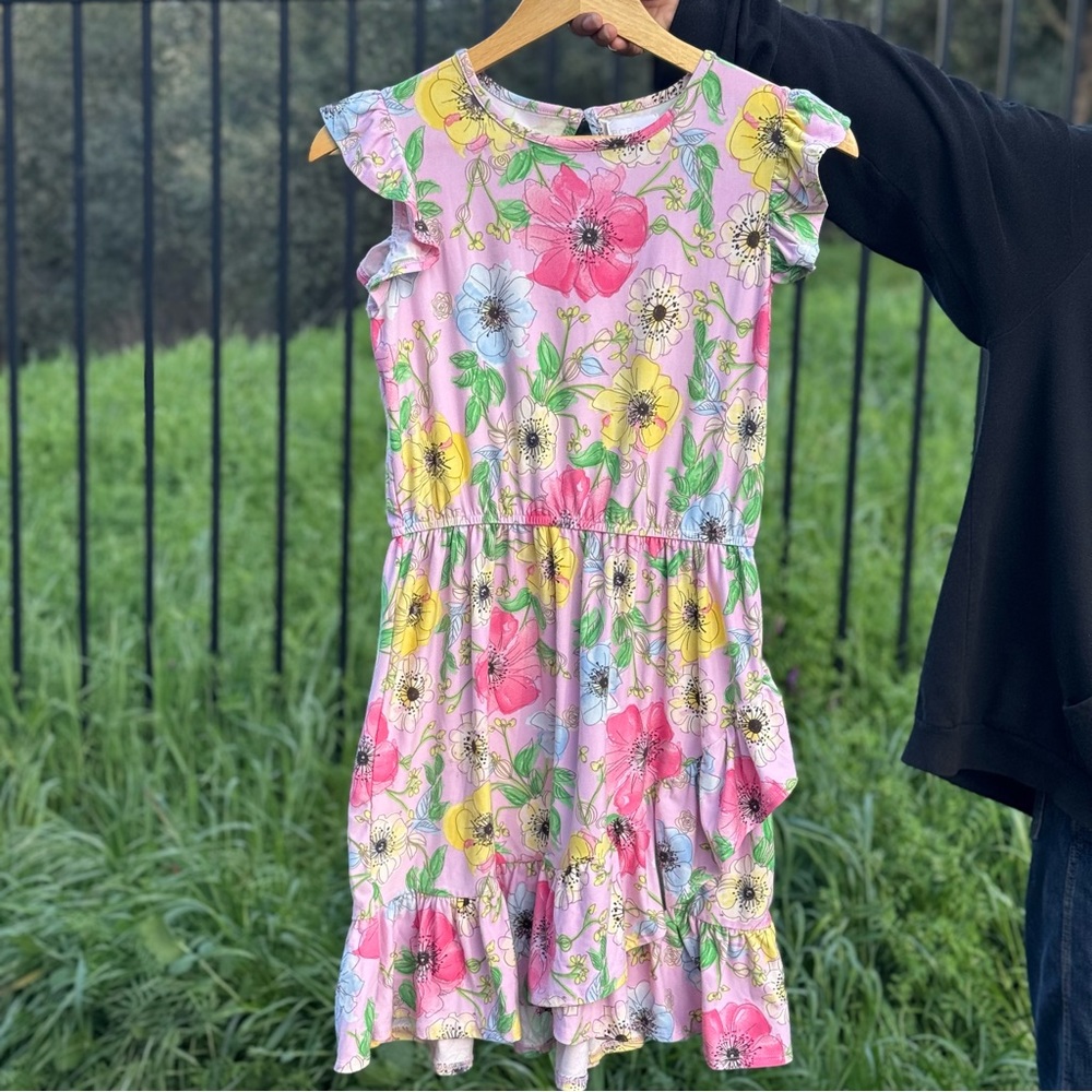 BCBGirls Pink Floral Flutter Sleeve Dress 14/16